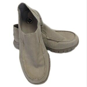 Propet men's slip-on sneakers loafers lightweight khaki tan gray/beige - 9